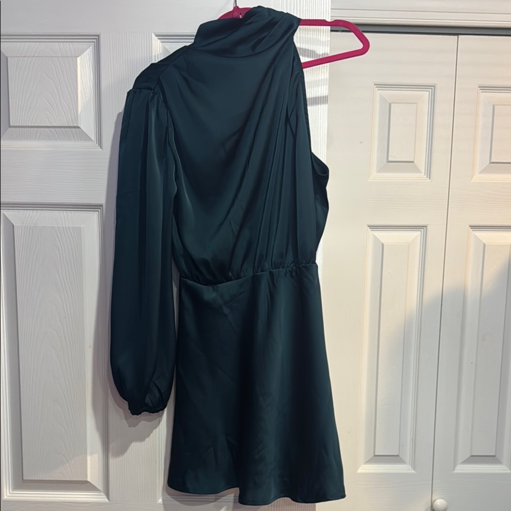 Elegant Teal One-Shoulder Dress